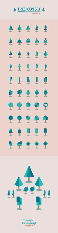 50 tree icon set by joo eunjeong, via Behance