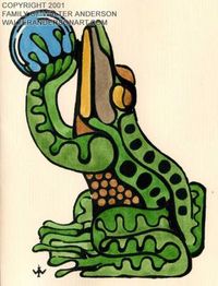 Walter Anderson is one of my favorite illustrators of all time. These remind me of a #CarlaSonheim elephant drawing that I love, Love, LOVE. Walter Anderson "Frog with Ball" - 5" x 7"