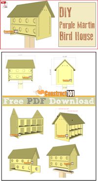 Purple martin bird house plans, free PDF download, cutting list, and shopping list.