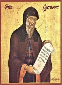 Saint Gerasimus- Shën Gjerasimi- Orthodox Byzantine wooden icon