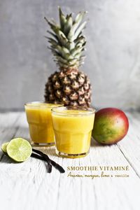 Smoothie ananas mangue citron vanille