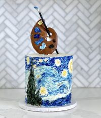 Starry Night buttercream cake let me know your thoughts