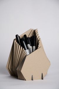 Cardboard pen cup