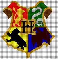 Harry Potter Hogwarts crest perler bead pattern