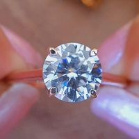 Limited offer! This awesome 1.50 CT Round Cut Moissanite Hidden Halo Engagement Ring for $245.00..