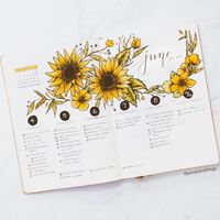 sunflower bullet journal layout