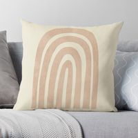 "Pink & beige boho rainbow" Throw Pillow by Miss-Belle | Redbubble
