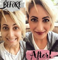 A before and After shot of the makeup I did on a friend. Makeup is not a mask to hide behind, but a tool used to showcase, compliment, and highlight our beautiful features! #makeup #makeover #contour #mattelips #eyeshadow #eyebrowsonfleek #slaygirl #fierce #bossbabes #makeupgoals #momsarehottoo