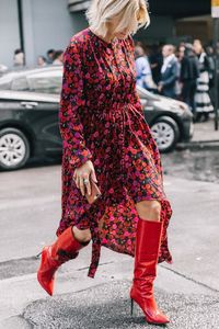 Spring Floral dresses & Floral coats - BITTERSWEET COLOURS #dress #boots #kneehighboots #floraldress