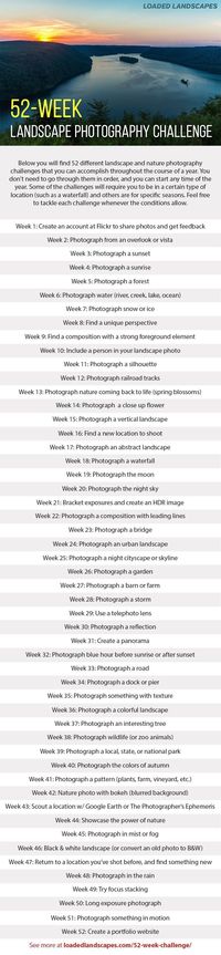 52-Week Landscape Photography Challenge #naturephotographytips,