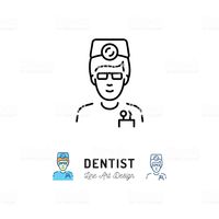 Dentist icon, Dental surgeon, doctor, therapist . Dental Care and Stomatology thin line art icons. Vector illustration royalty-free dentist icon dental surgeon doctor therapist dental care and stomatology thin line art icons vector illustration stock vector art & more images of adult