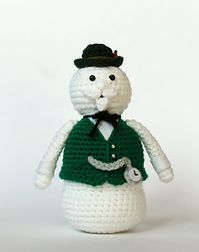 Crochet amigurumi Sam the snowman Rudolph the red nose reindeer