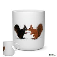If you like your coffee, tea, or any hot drink in the morning, you are going to love drinking it from this adorable mug with a heart-shaped ear! For the loved one in your life, or for yourself just because, your drink is gonna taste even better when you drink it from this mug. Get yours today! Available for a limited time! #mugs #illustration #smallbusiness #womenowned #cats #digitalart #wildlife #nature #illustrator #animalillustration #illustrations #valentinesday #love #coffee