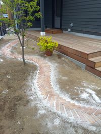Path using leftover brick
