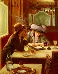 4 Les bistrots de Jean Béraud - - Abyme - Au Café - Dynamique du couple - Jeux de miroirs Degas - abyme - artifexinopere