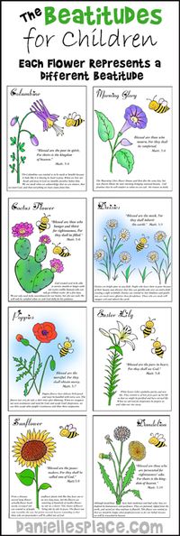 Beatitudes Color Sheets for Children's Sunday School from www.daniellesplace.com