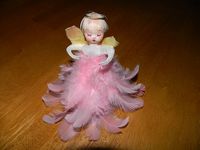VINTAGE CHRISTMAS ANGEL PAPER MACHE FACE FEATHER BODY | eBay