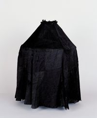 Nuhwool (Veil), 17th century. From the tomb of Jyeong KwangKyung’s wife, Mrs. Min(1586~1644 or 1656) in Seoul. Mrs. Min was the wife of the high-ranking government official, Jyeong KwangKyung. "This nuhwool was made of silk and was worn by the upper class women when they went out." At the Gyeonggi Provincial Museum http://www.musenet.or.kr/english/collections/show.asp?ct=6=500