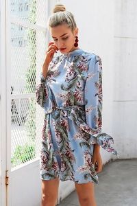 Backless Flare Sleeve Floral Print Dress #ootd for your romantic getaway!