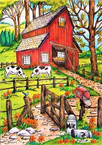 Colorist Jackie Zoost. from Teresa Goodridge's " Country Charm " . Done with Rembrandt Lyra Polycolor pencils.