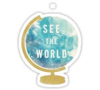 'See the world' globe Sticker