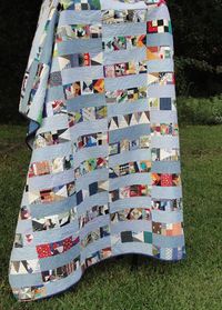 Made by Suzie, inspired by Making Me Crazy quilt design from the book 15 minutes play...BumbleBeans Inc. I love the use of many quilt blocks/angles combined with a variety of solids.