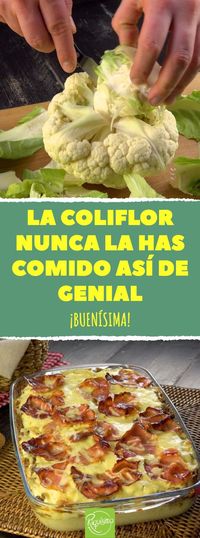 La coliflor nunca la has comido ASÍ de genial. ¡Buenísima! Gratinado de coliflor y cheeseburger #colifloralhorno #coliflorconbacon #coliflorcontocino #gratinadodecoliflor #recetasconcoliflor #verdurasalhorno #pasteldecoliflor #pasteldecarneconcoliflor #colifloralgratin
