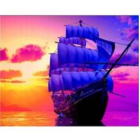 Sea Sailboat - DIY 5D Diamond Painting - Full Drill-EasyWhim