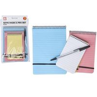 3pc 50sheet High Qtly Pvc Covr Spiral Top Note Pads+ Pen Pbhc - Angel Wholesale