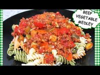 Beef Vegetable Medley in Chunky Tomato Sauce over Pasta Recipe - YouTube