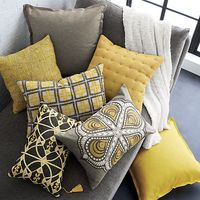In Fashion: Yellow and Grey in Decorative Pillows | Crate and Barrel