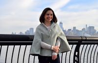 Aquamarine and Cream Camden Cape from Seamwork Magazine by Trish Stitched