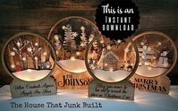"This listing comes with files to make all 4 of these snow globes! Comes with cutting as well as assembly instructions. Finished size is approx 11\" tall and 13.5\" tall for the larger one. The Cardinal Globe has 11 layers and the other 3 have 10. I'm always here to answer any questions! These files are formatted for the Glowforge laser cutter BUT can be used with any program that accepts an SVG file. *Note, this is for the SVG FILE ONLY. NOT a finished product. Please check my other listings fo