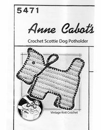 Scottie Dog Potholder Crochet Pattern No 5471