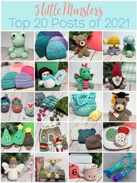 The Top 20 new projects from 5 Little Monsters in 2022. 20 free crochet patterns published in 2022.