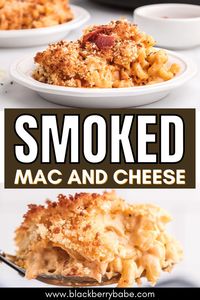 Make this recipe for the best Smoked Mac and Cheese! I love throwing on this creamy, delicious smoked side dish towards the end of the cook time on our smoker.