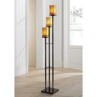 Sedona Collection Tiffany-Style Floor Lamp This Sedona Collection Tiffany-style floor lamp has handsome appeal. It features three tiered rectangular art glass shades in yellow and amber hues. Rich bronze finish poles add to the Arts and Crafts inspired design. tiffany floor lamp inspiration, tiffany floor lamp designs, living room lighting ideas, torchiere floor lamp designs