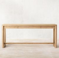 Charlie Round Coffee Table Collection - Grey Oak/Stainless Steel | RH