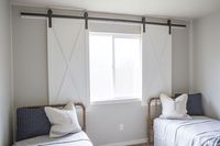 This barn door window treatment plays off the current barn door trend in home decor. Kristen Whitby of Ella Claire Inspired came up with this cute idea for her boys’ bedroom, but it could work in any number of rooms where you’d like to add some character and privacy. Follow along as Kristen shows how she created …