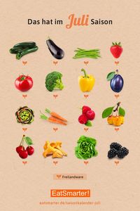 Der Obst- und Gemüse- Saisonkalender für Juli: Das hat im Juli Saison! | eatsmarter.de #saisonkalender #saison #juli #nachhaltig #regional