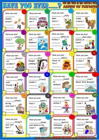 Have you ever: present perfect practice and pair work worksheet - Free ESL printable worksheets made by teachers