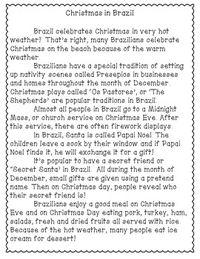 Christmas in Brazil: Non-fiction Reading Comprehension Pas