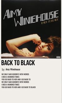 minimal poster of the song back to black by amy winehouse