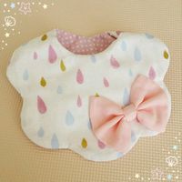 【7月発送☆】【再々…1番人気♡8重ダブルガーゼのふんわり生地】リボンがワンポイント~♪ |スタイ・よだれかけ|point d'or ポワン*ドール|ハンドメイド通販・販売のCreema