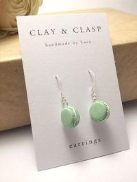 Dangly Macaron Earrings - beautiful handmade polymer clay jewellery by Clay & Clasp