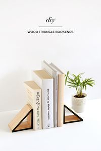 DIY wood triangle bookends | make and tell