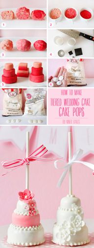 How to make 3-tiered wedding cake cake pops (step-by-step tutorial by niner bakes).