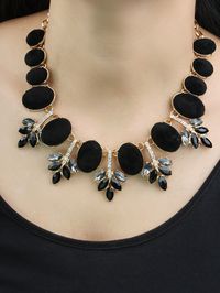 Preto Collar PMMA Embellished Jóias da moda