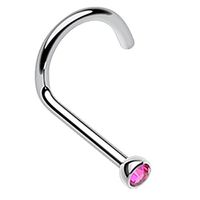 FreshTrends 2mm Gem Surgical Steel Nose Ring Twist - 18G