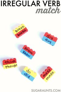 Use LEGOS in this hands-on learning activity to teach and learn about irregular verbs, this is great for second grade!